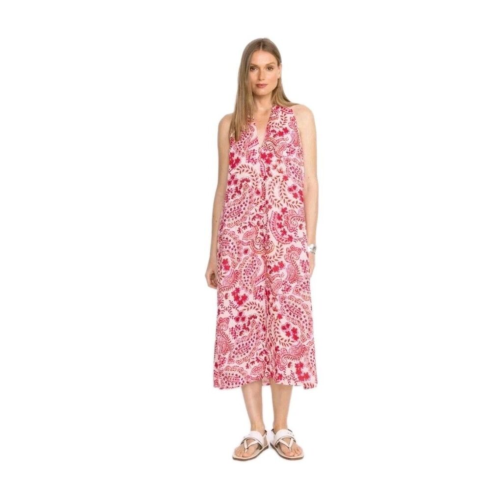 Johnny Was Workshop Linen Maxi Dress Small Multicolor  Floral NWT
